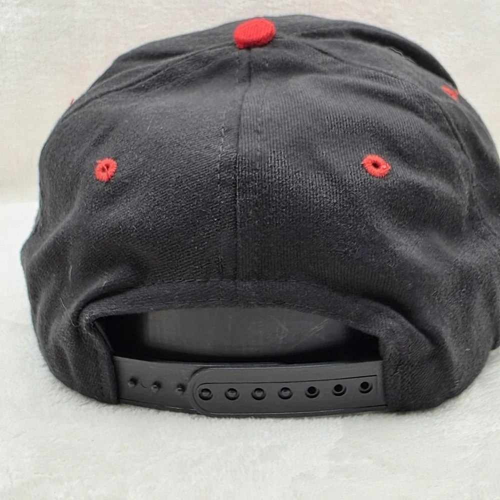 VINTAGE The Tonight Show with Jay Leno Hat Cap Snap Back Black Red 90s Televisio